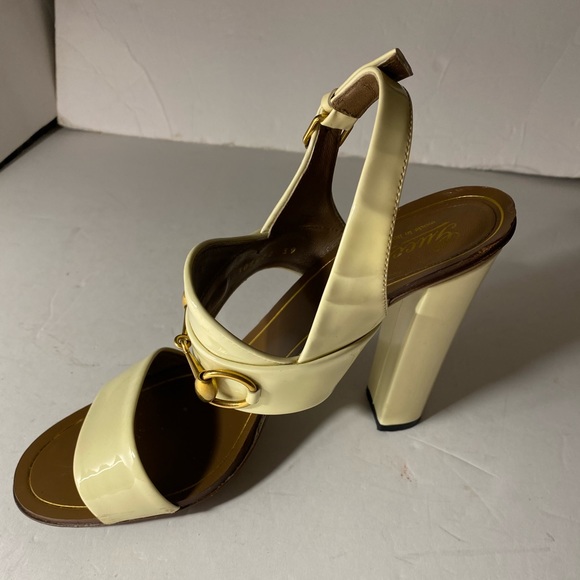 Gucci Women's Horsebit Sandal, Mystic White, Patent Leather Sz: EUR 39 US 9 - Picture 6 of 12
